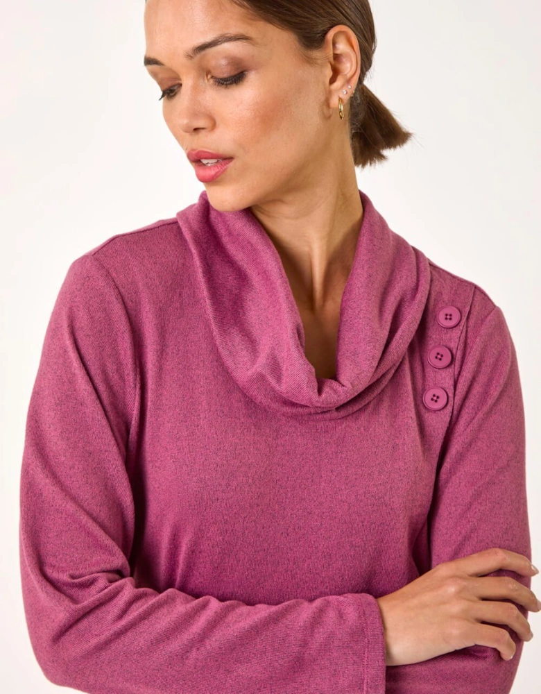 Wrap Front Cowl Neck Top