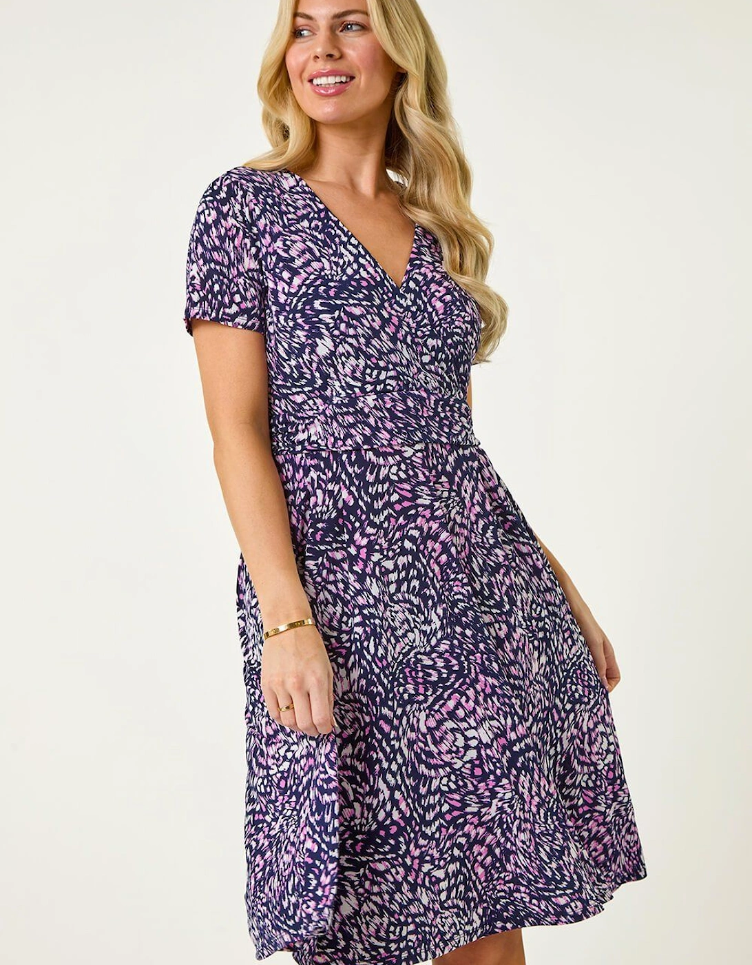 Petite Abstract Gathered Dress, 2 of 1