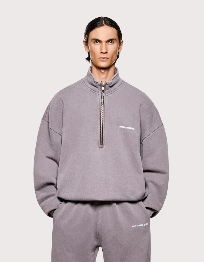 Oversized Uniform Quarter Zip Sweatshirt