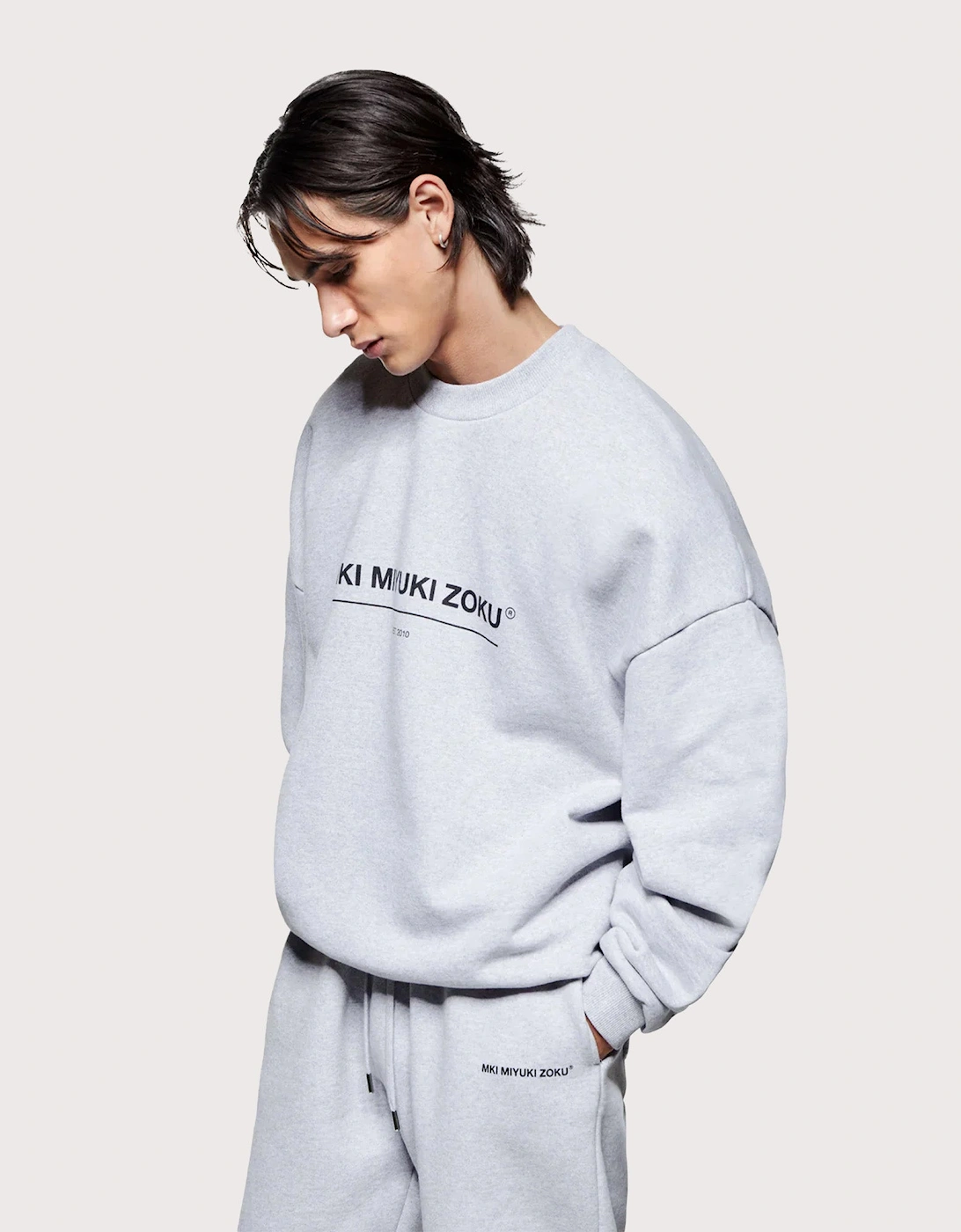 Oversized Linear Crewneck Sweatshirt