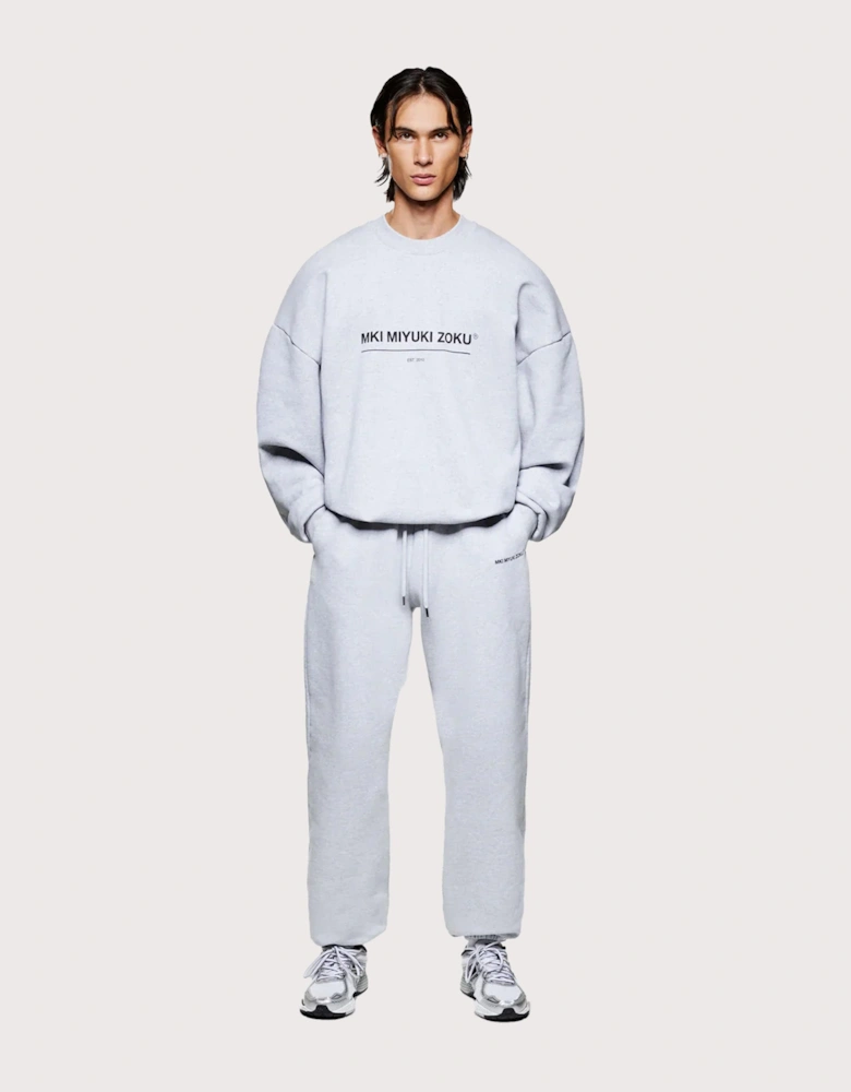 Oversized Linear Crewneck Sweatshirt