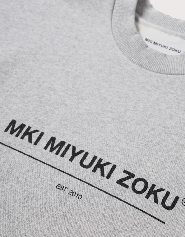 Oversized Linear Crewneck Sweatshirt