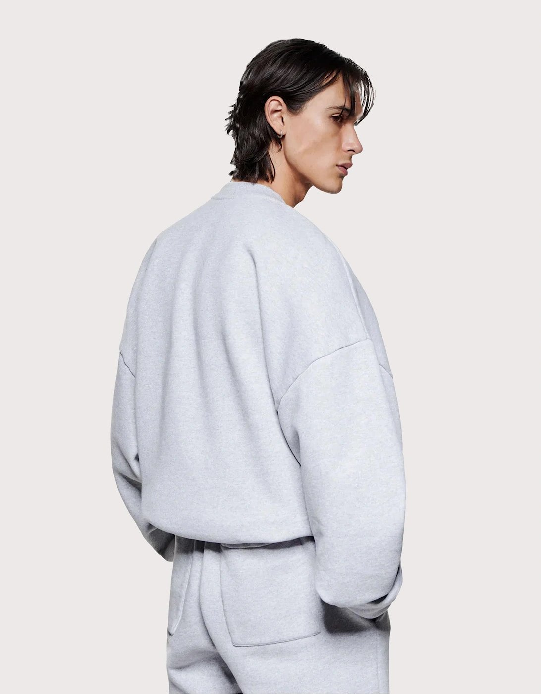 Oversized Linear Crewneck Sweatshirt