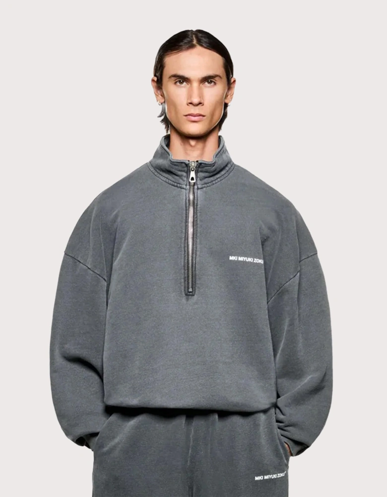 Oversized Uniform Quarter Zip Sweatshirt