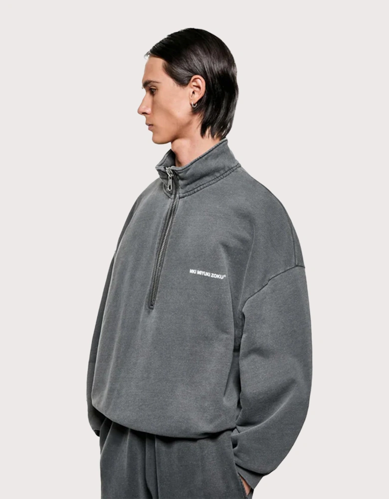 Oversized Uniform Quarter Zip Sweatshirt