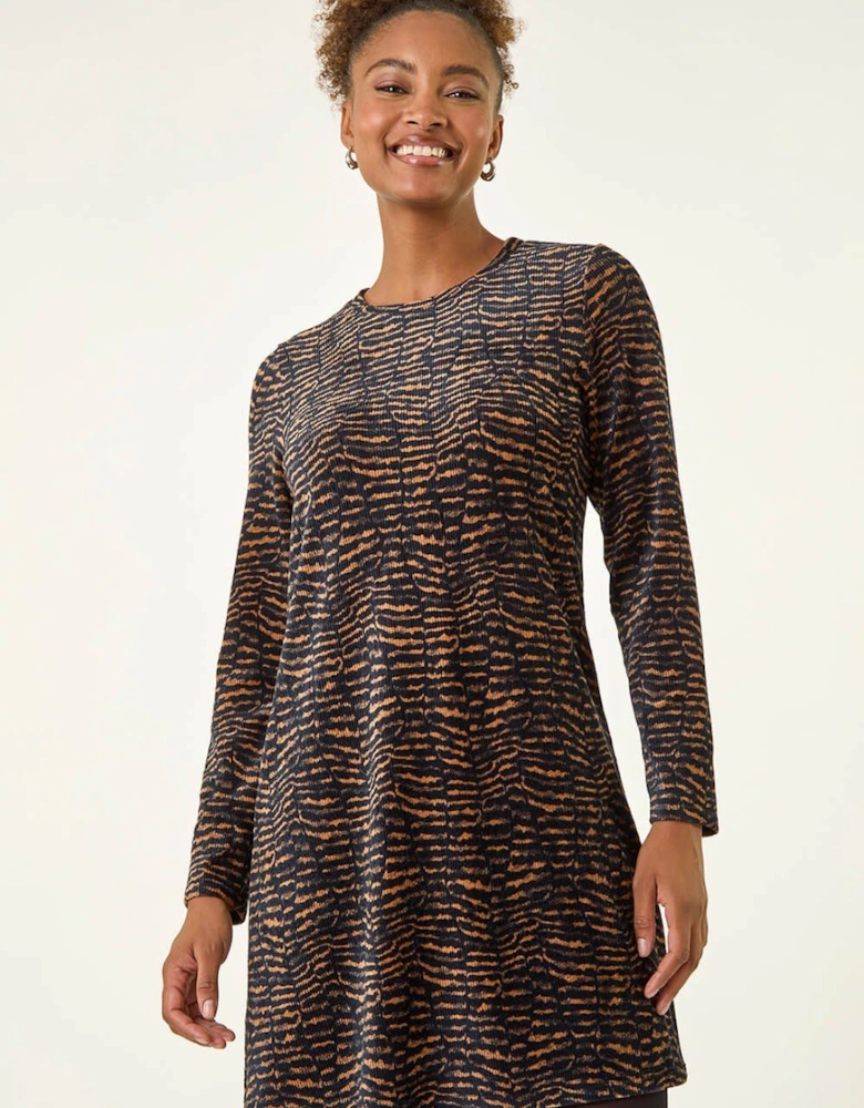 Abstract Print Swing Stretch Dress