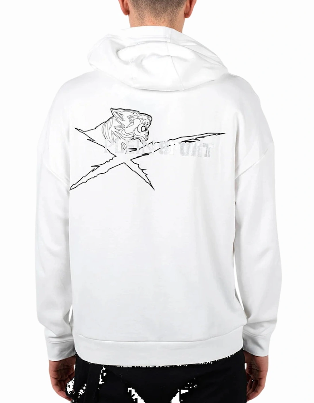 Sport Block Logo On Chest White Hoodie