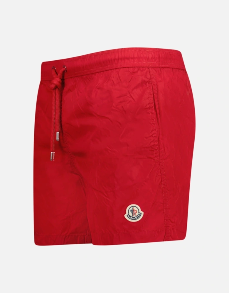 Logo Swim Shorts Zip Pocket Red