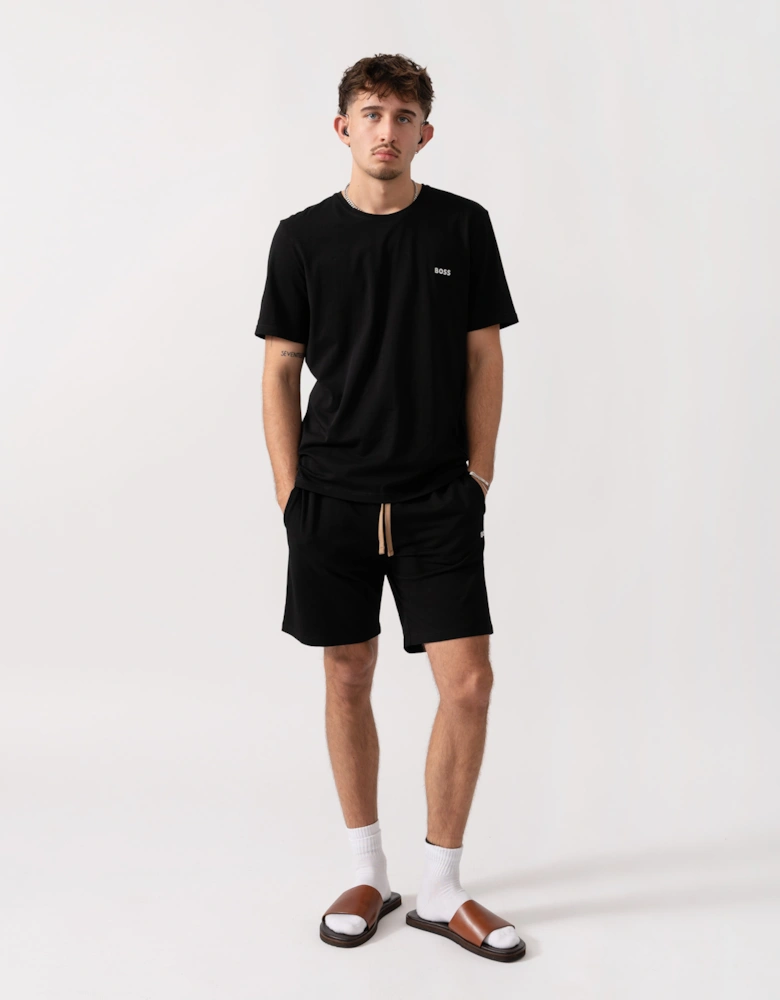 BOSS Orange Mix & Match Mens Loungewear T-Shirt with Embroidered Logo - Black 001