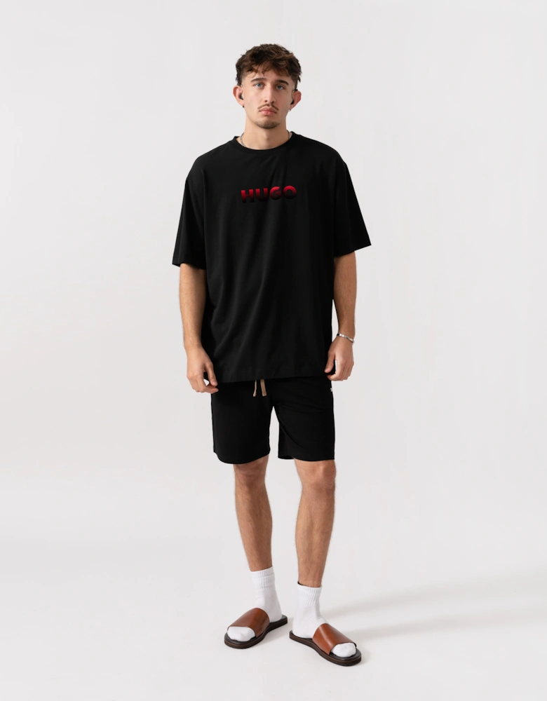 HUGO Ray Mens Logo Graphic Pyjama T-Shirt - Black 001