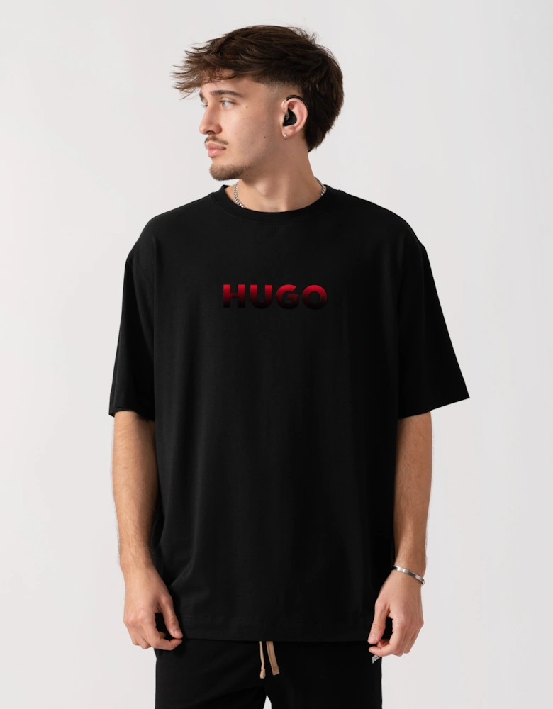 HUGO Ray Mens Logo Graphic Pyjama T-Shirt - Black 001