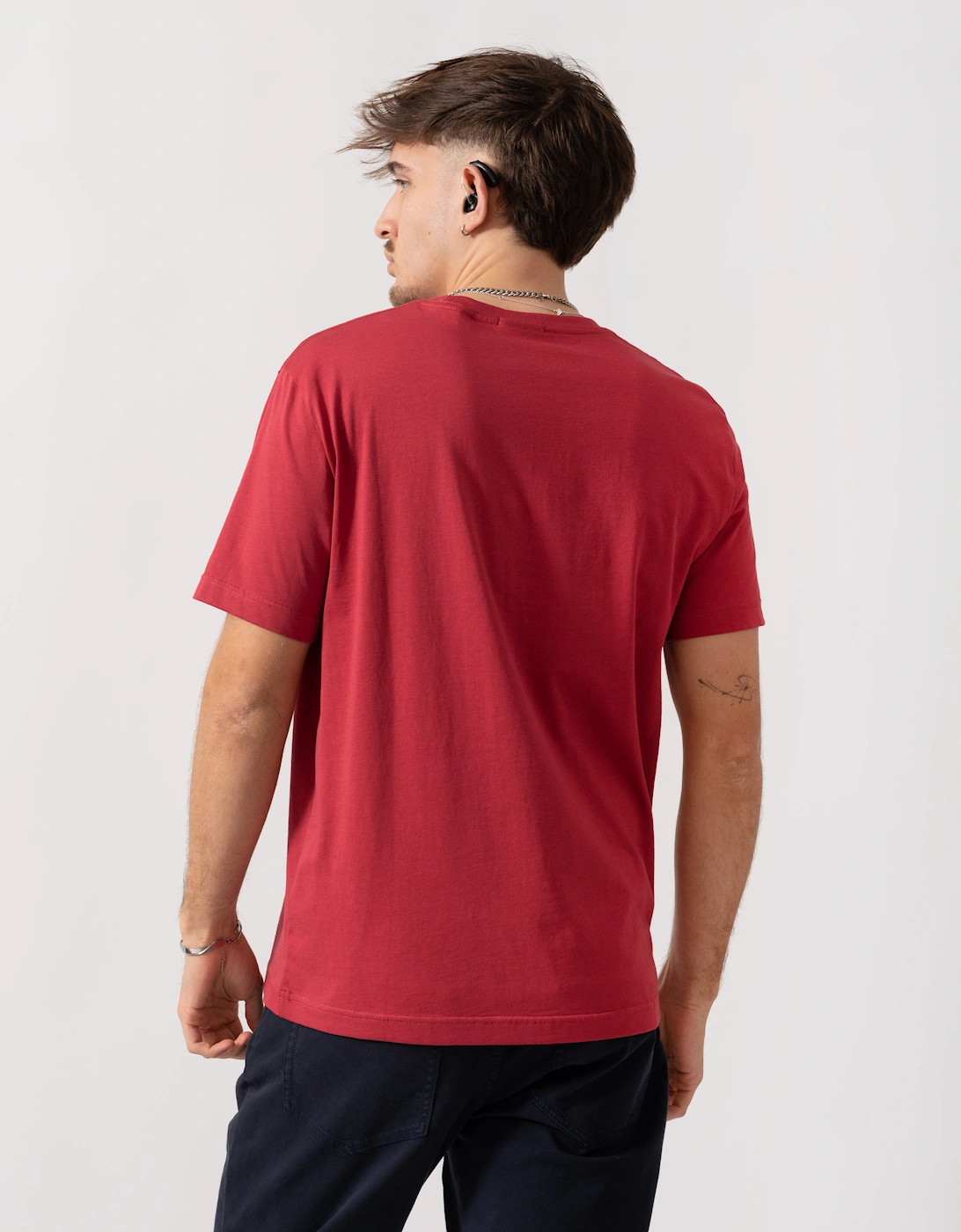 Mens Regular Fit Short Sleeve Shield Logo T-Shirt - 609 Muted Red