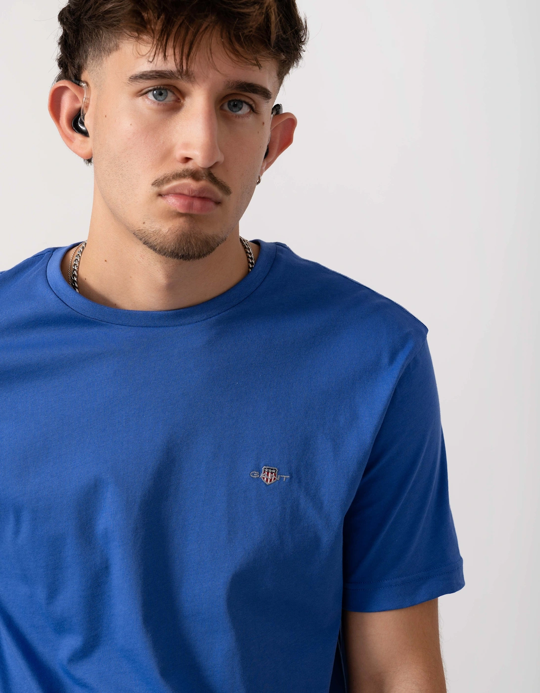 Mens Regular Fit Short Sleeve Shield Logo T-Shirt - 417 Royal Blue