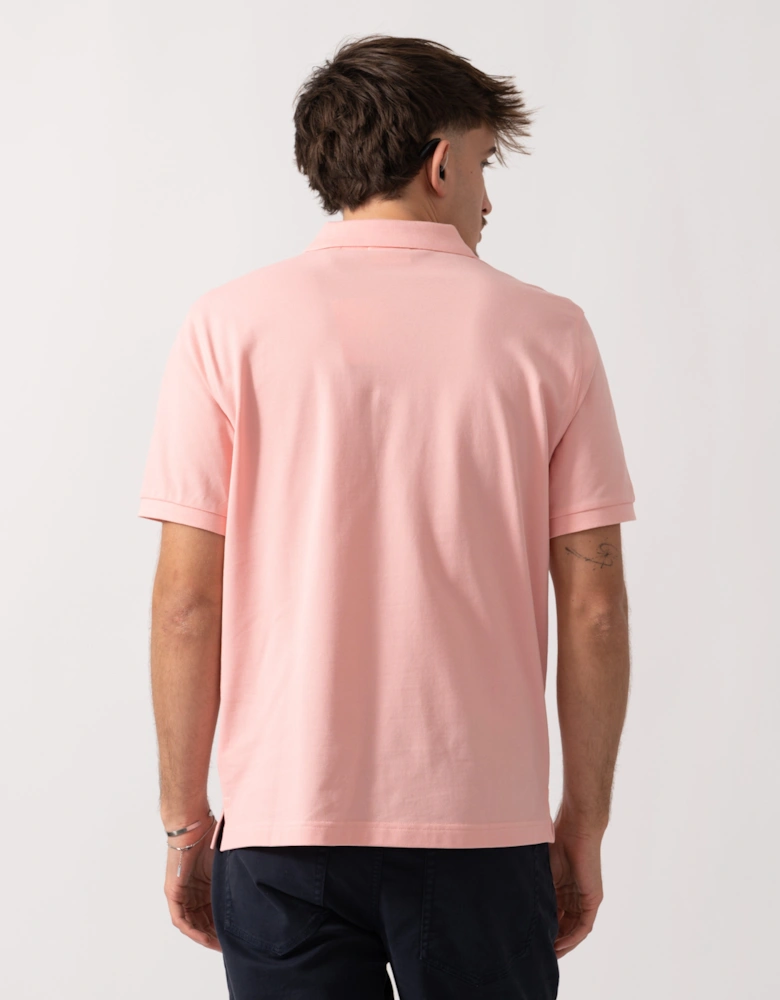 Mens Regular Fit Short Sleeve Shield Logo Pique Polo - 671 Bubbelgum Pink