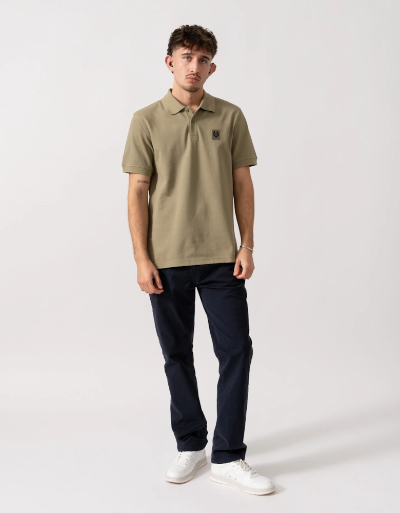 Short Sleeved Mens Polo - Fatigue Green