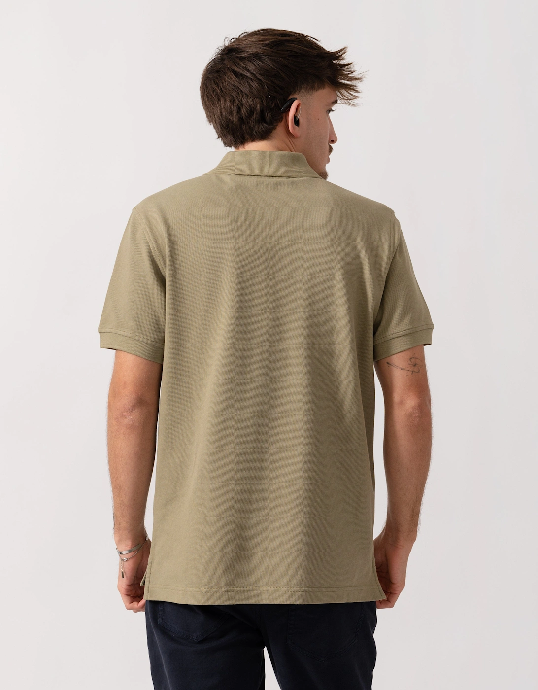 Short Sleeved Mens Polo - Fatigue Green