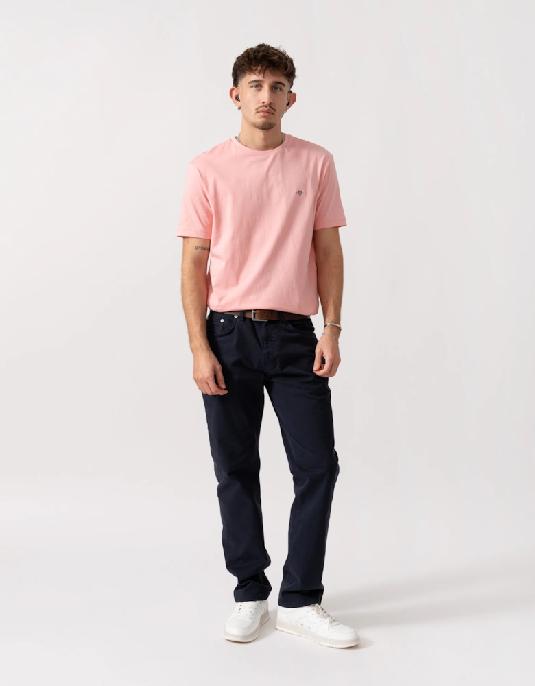 Mens Regular Fit Short Sleeve Shield Logo T-Shirt - 671 Bubbelgum Pink