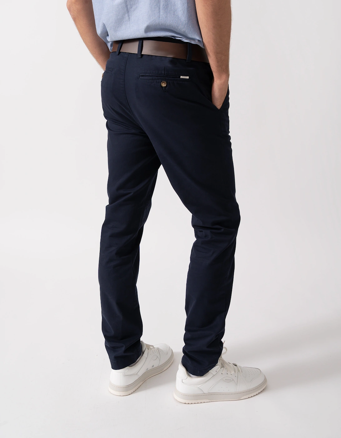 Mens Slim Fit Classic Chinos - 433 Evening Blue