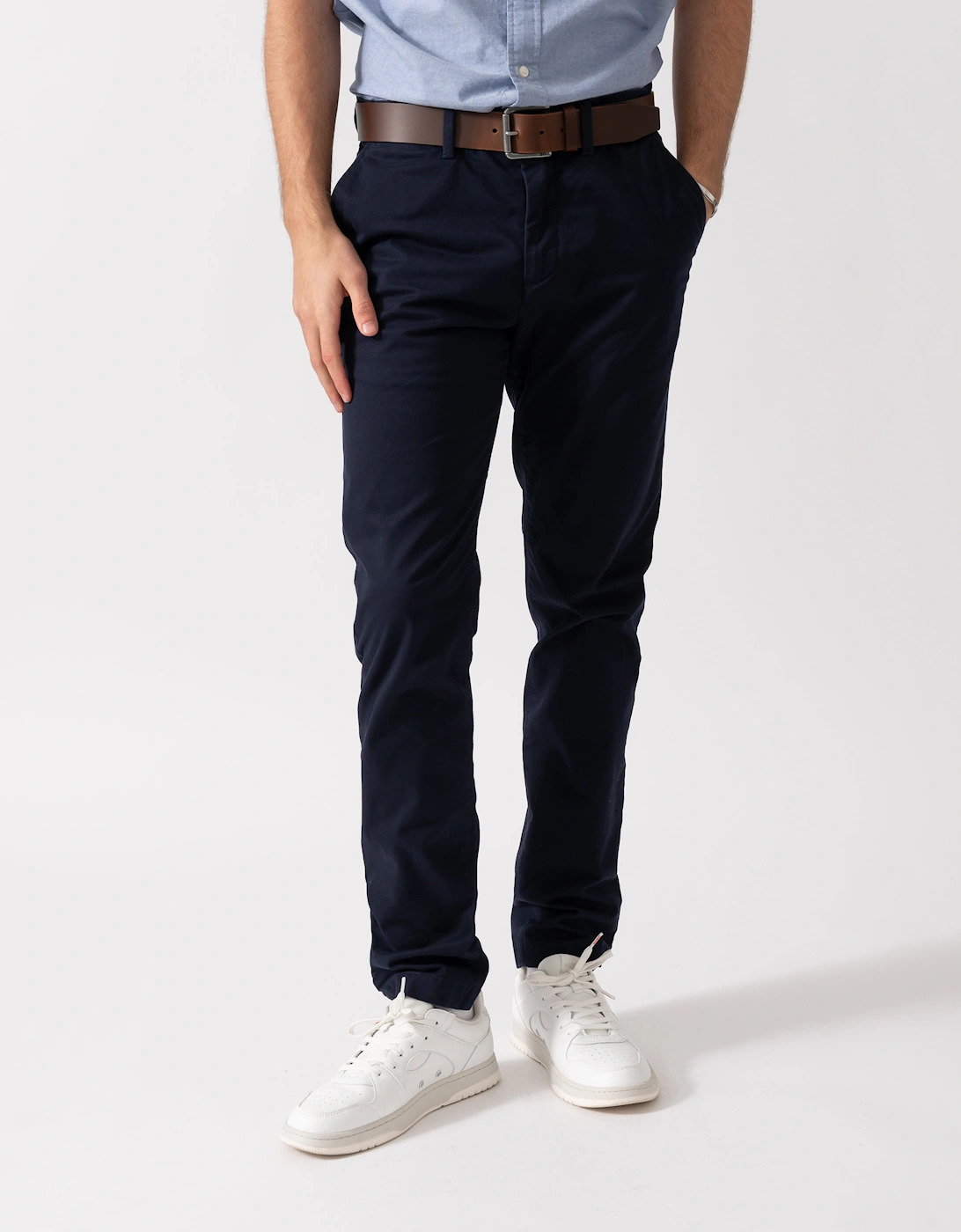 Mens Slim Fit Classic Chinos - 433 Evening Blue, 4 of 3
