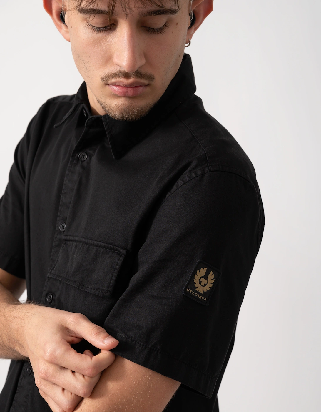Scale Mens Short Sleeve Shirt - Black
