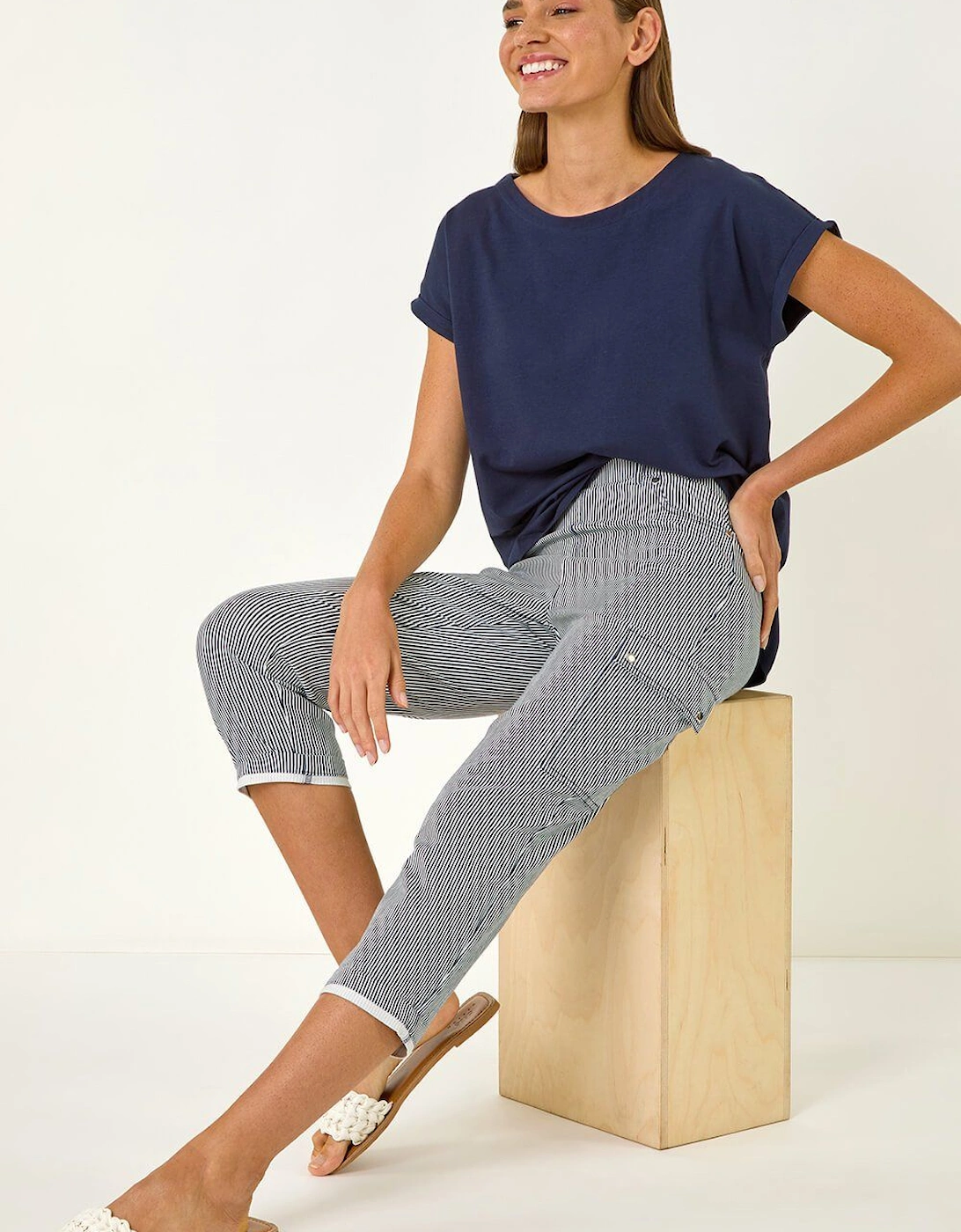 Stripe Cropped Cargo Trouser, 2 of 1