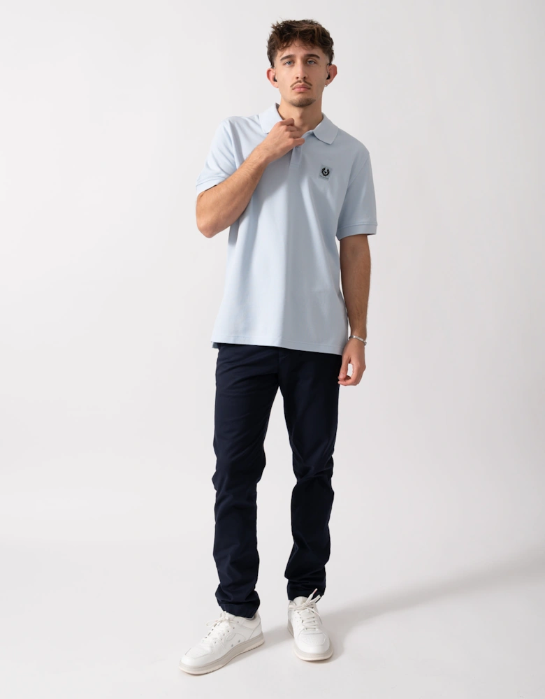 Short Sleeved Mens Polo - Sky Blue