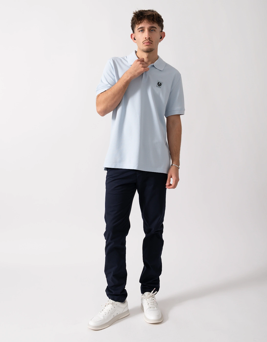 Short Sleeved Mens Polo - Sky Blue