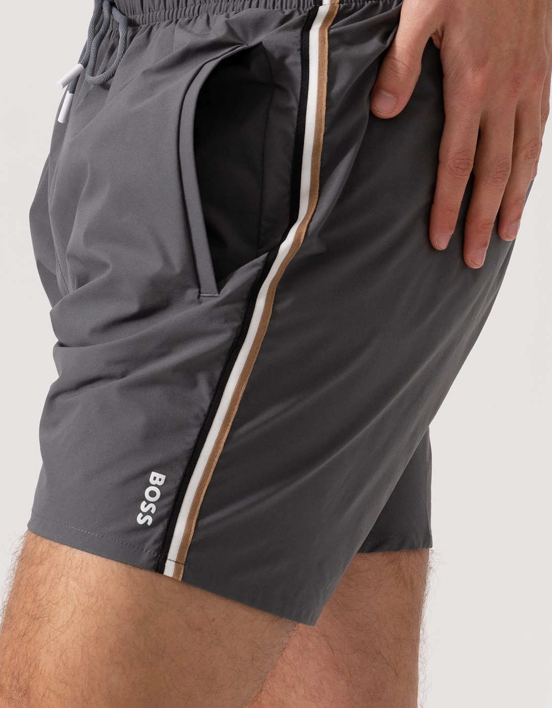 BOSS Orange Iconic Mens Swim Shorts - Dark Grey 025