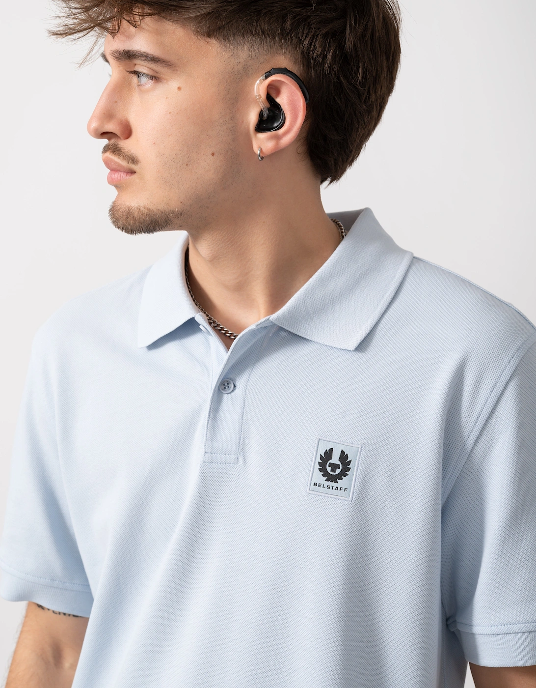 Short Sleeved Mens Polo - Sky Blue