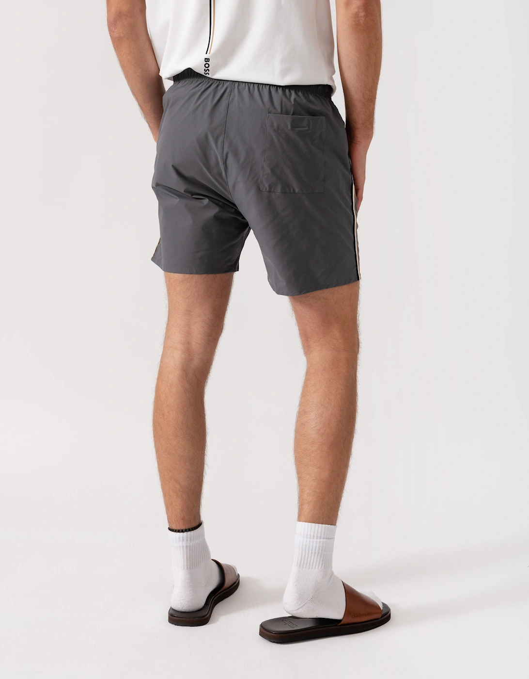 BOSS Orange Iconic Mens Swim Shorts - Dark Grey 025