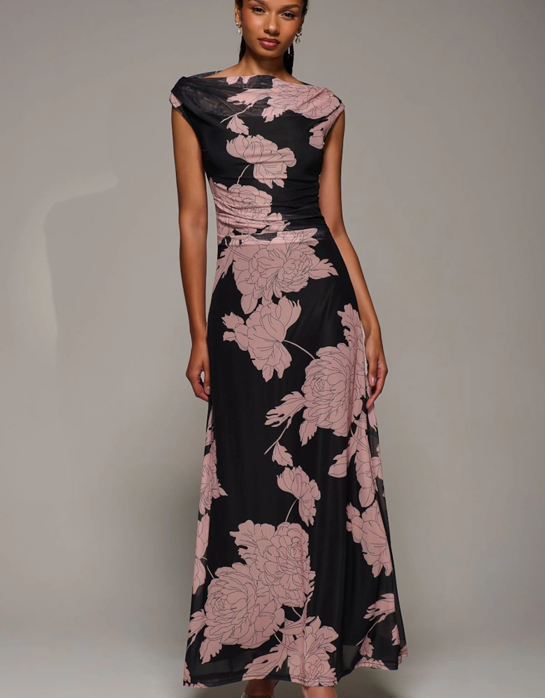 Multiway Neckline Mesh Maxi Dress