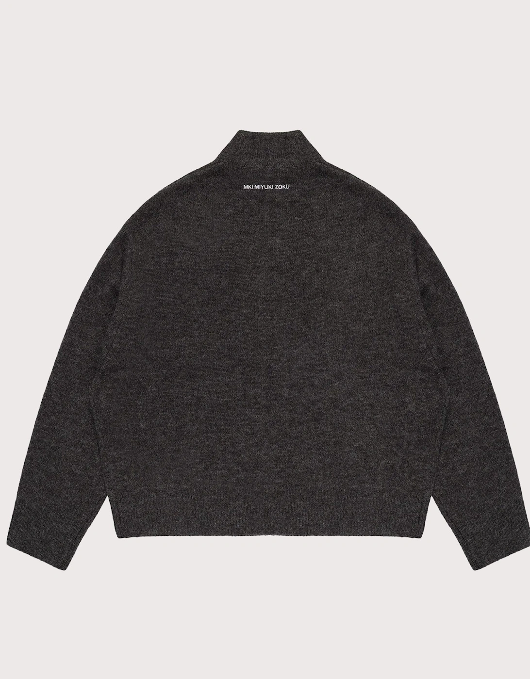 Oversized Fit Mohair Blend Knit Track Jacket