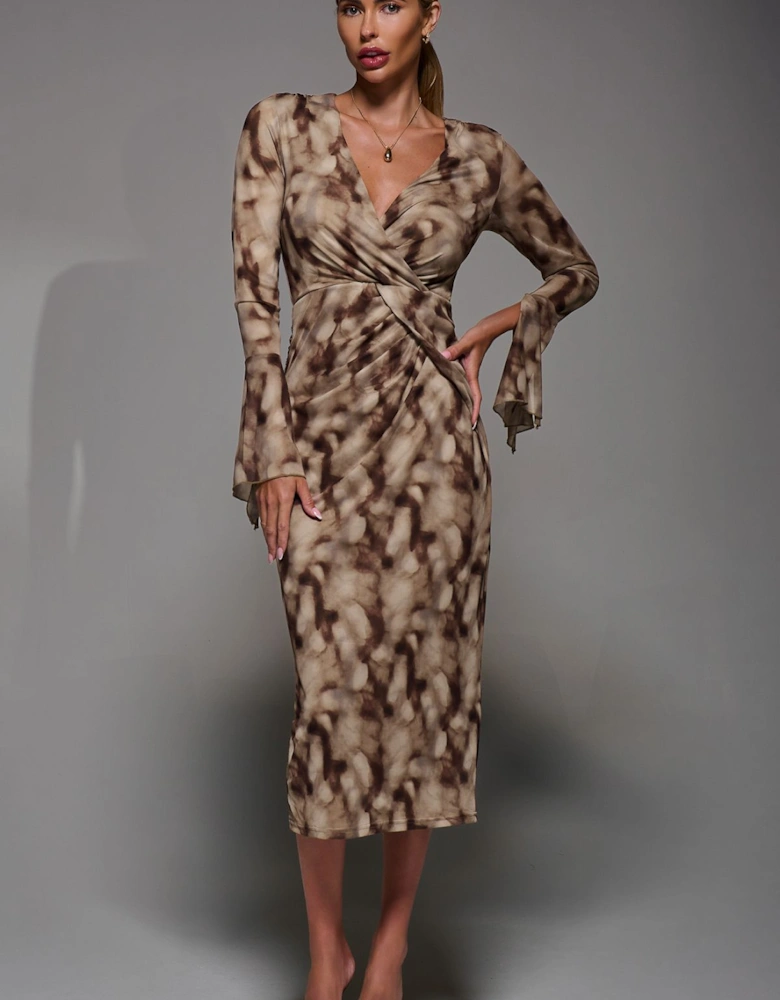 Long Sleeve Mesh Bodycon Dress