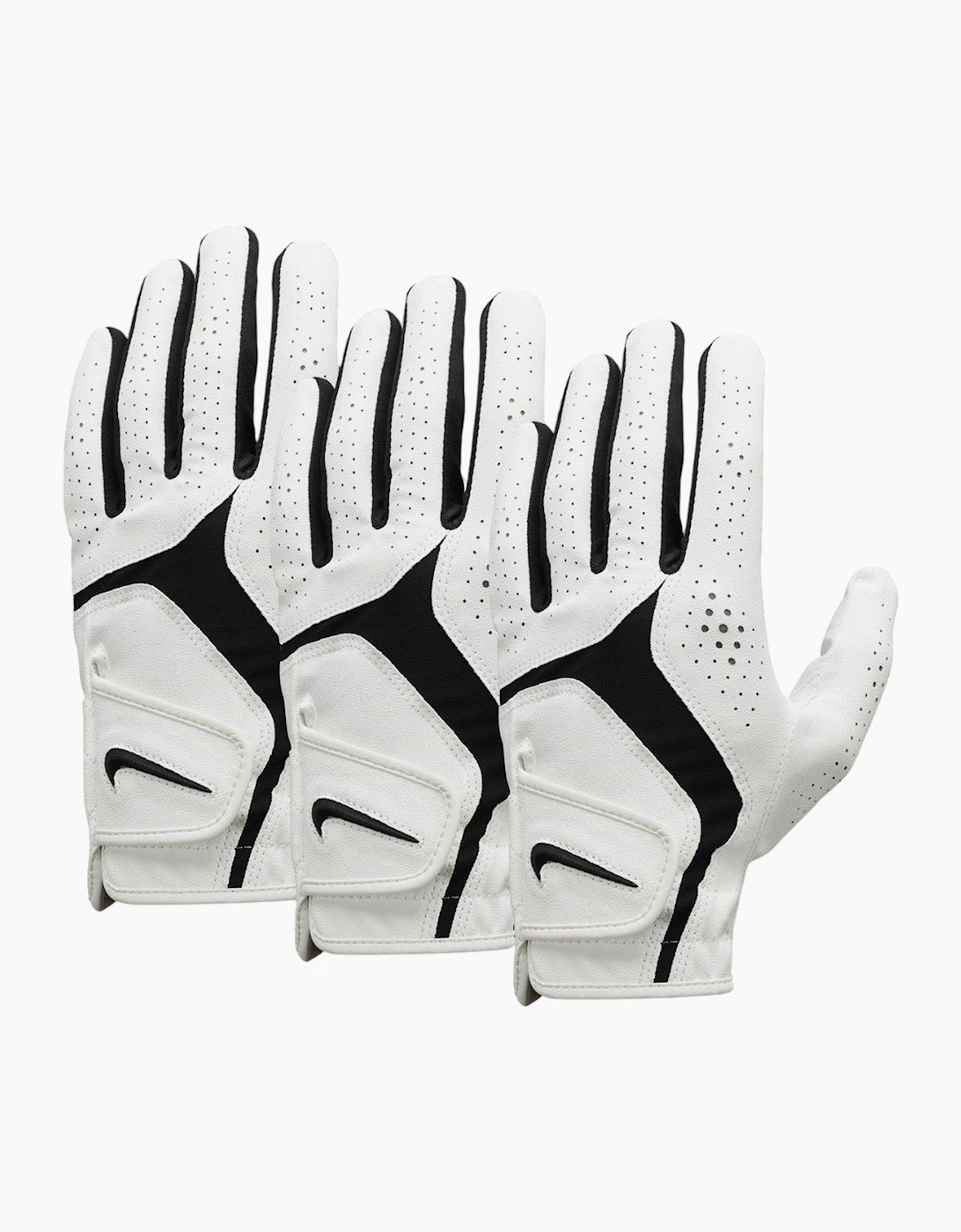Nike Men's Multi/White Dura Feel X Golf Gloves (Pack Of 3)  S