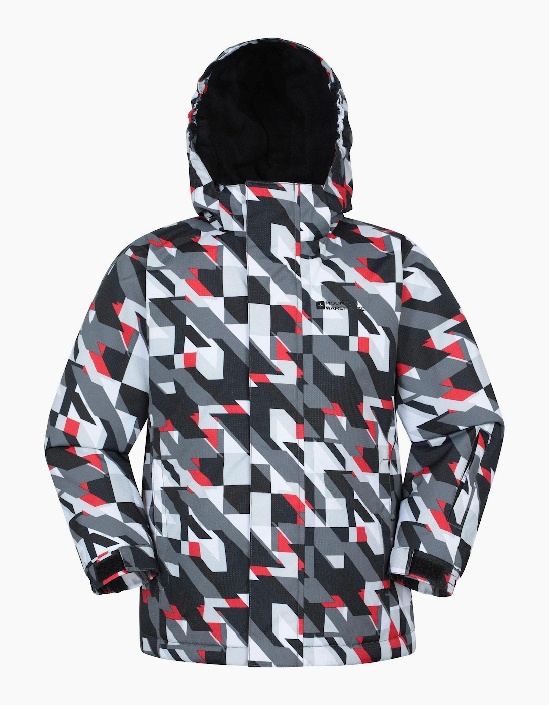 Mountain Warehouse Unisex Grey Childrens/ Mogal Geometric Ski Jacket - Size: 13 Years Kids