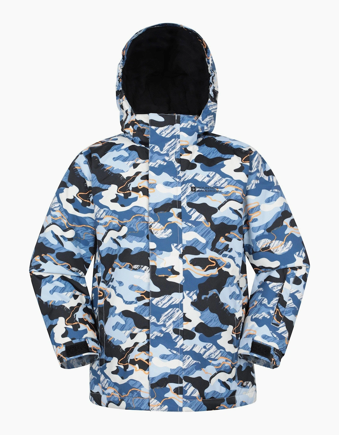 Mountain Warehouse Unisex Blue Childrens/ Mogal Geometric Ski Jacket - Size: 7 Years/8 Years Kids