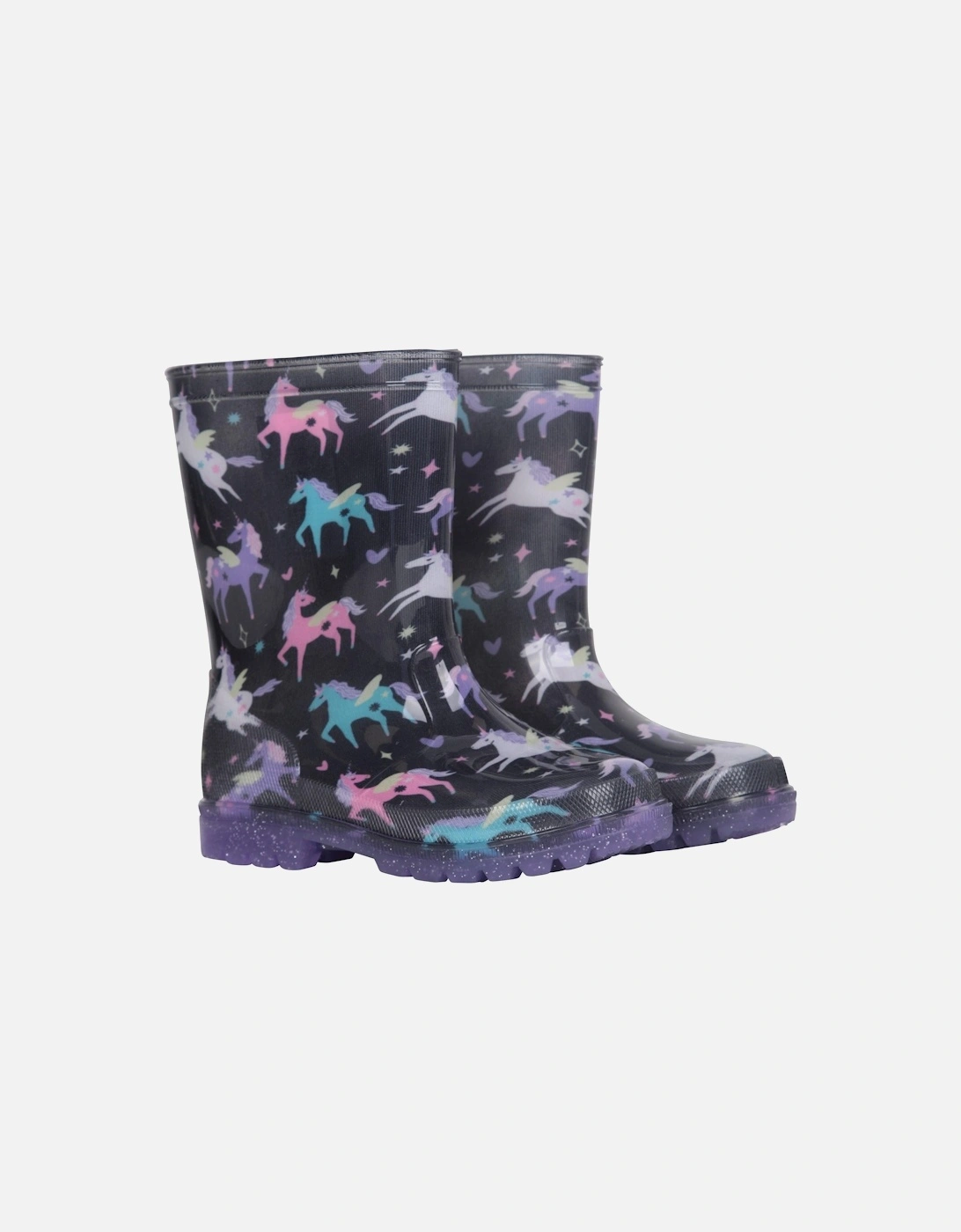 Childrens/Kids Splash Unicorn And Rainbow Light Up Wellington Boots, 2 of 1