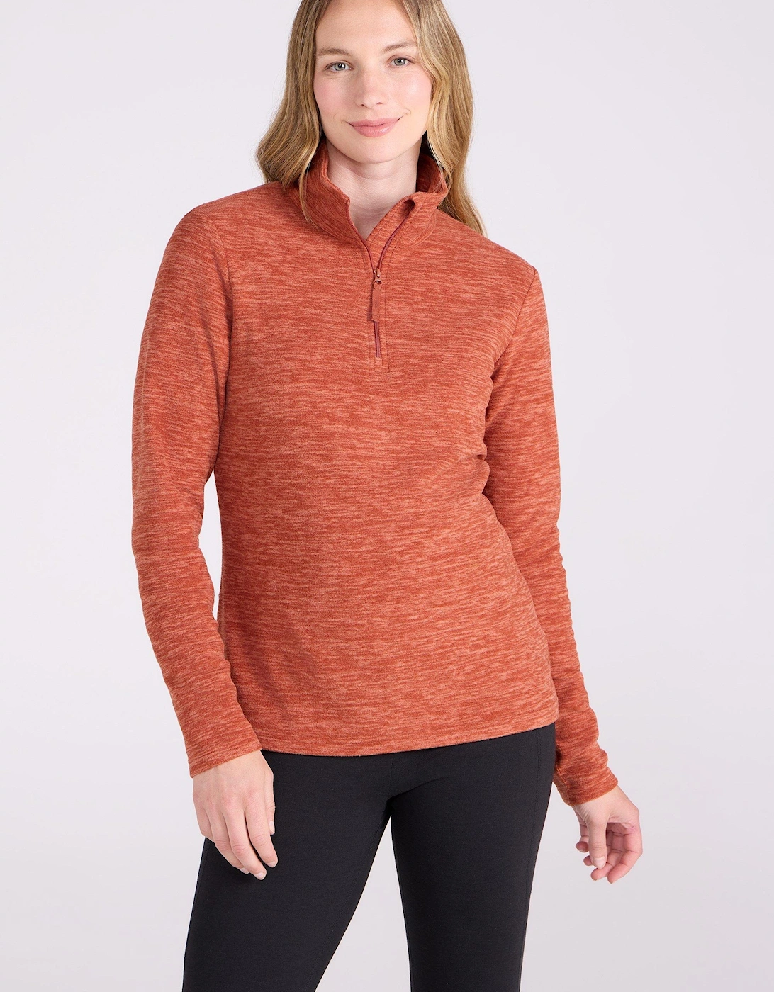 Womens/Ladies Snowdon Melange Fleece Top, 2 of 1