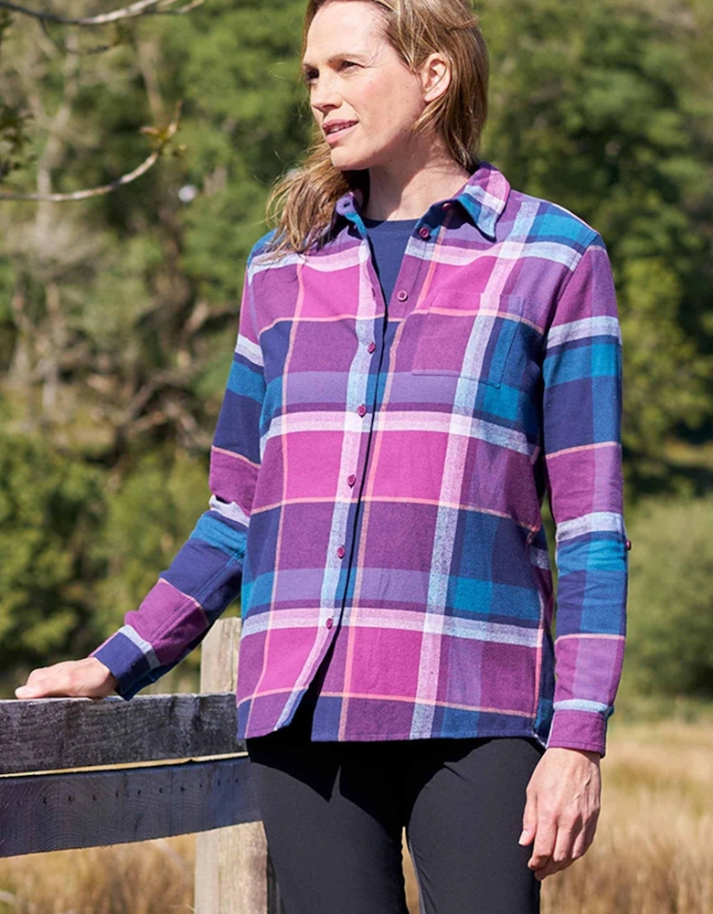 Womens/Ladies Balsam Brushed Flannel Longline Shirt