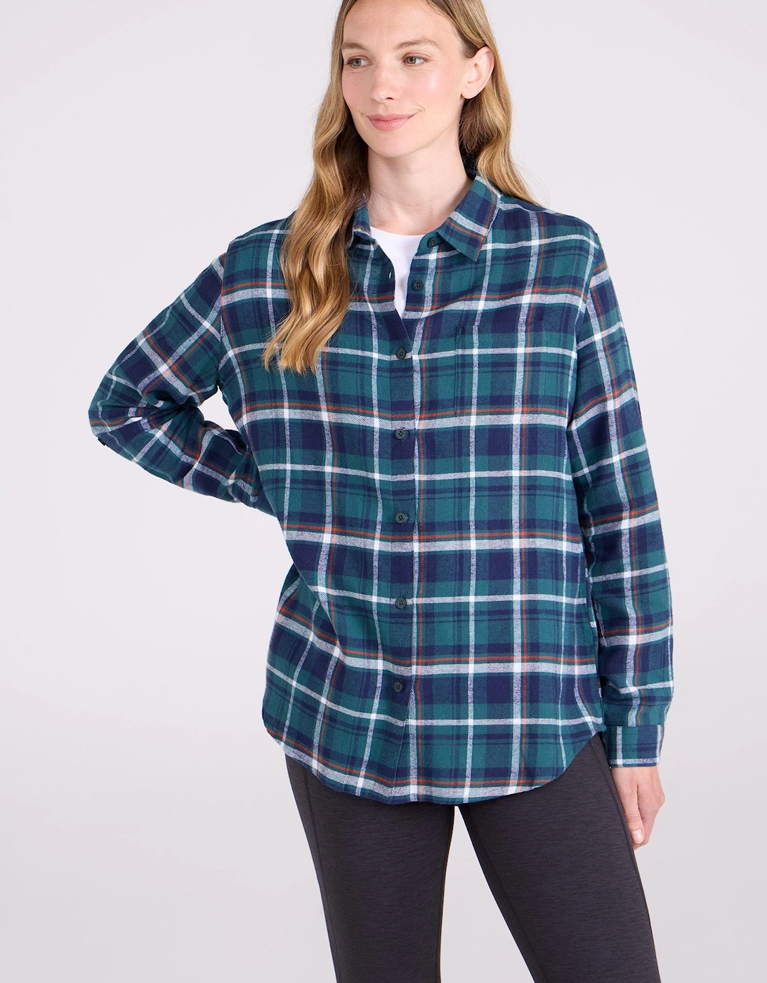 Womens/Ladies Balsam Brushed Flannel Longline Shirt, 2 of 1