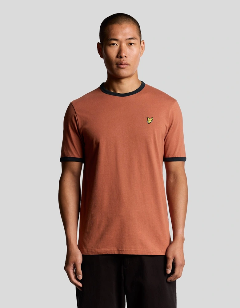 Ringer Cotton Crew Neck T-Shirt
