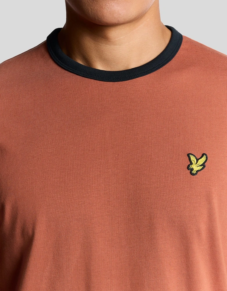 Ringer Cotton Crew Neck T-Shirt