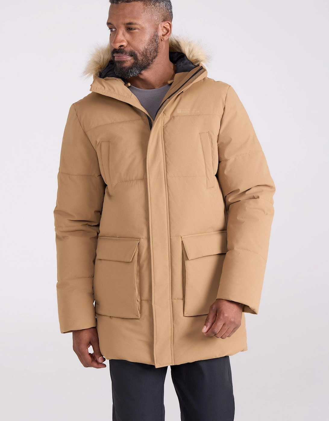 Men's Mountain Warehouse Mens Fern Water Resistant Padded Parka - Brown - Size: 40/Regular
