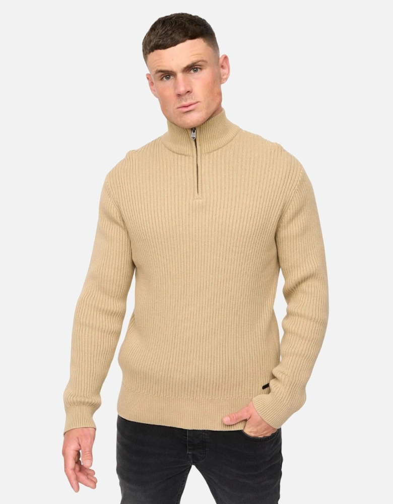 Mens Havaline Knitted Quarter Zip Pullover