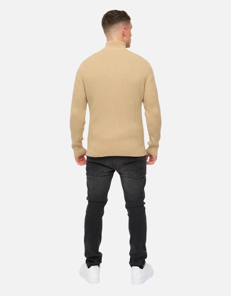 Mens Havaline Knitted Quarter Zip Pullover