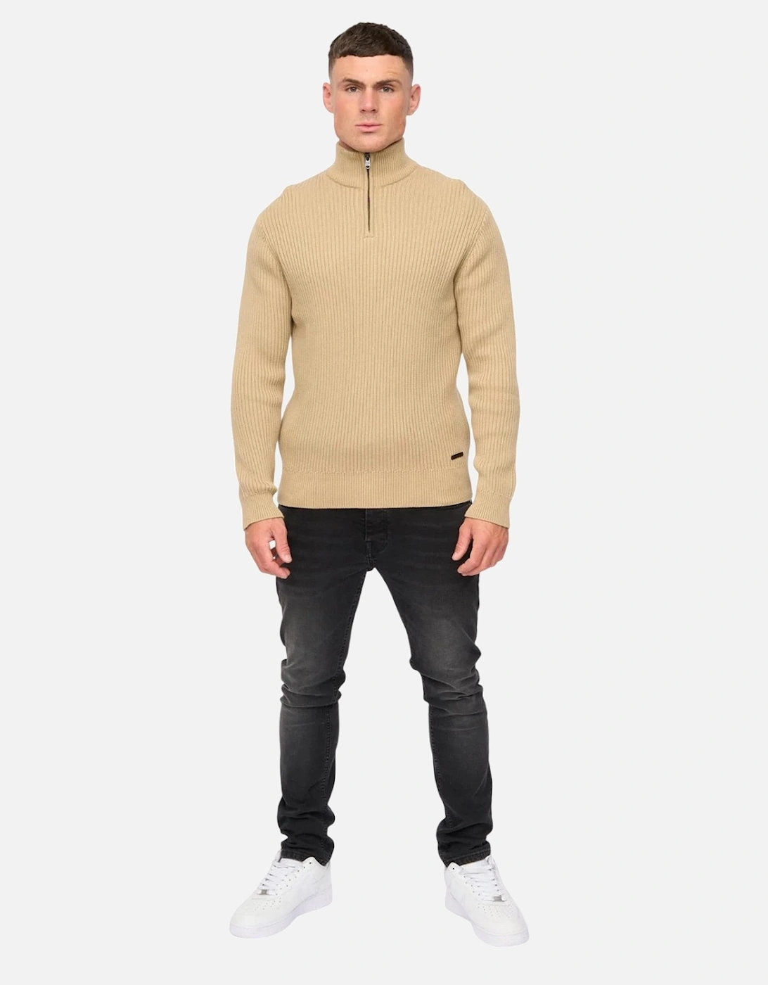Mens Havaline Knitted Quarter Zip Pullover