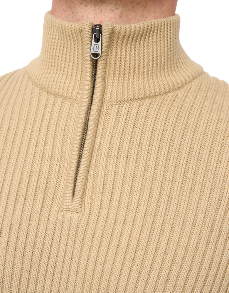 Mens Havaline Knitted Quarter Zip Pullover