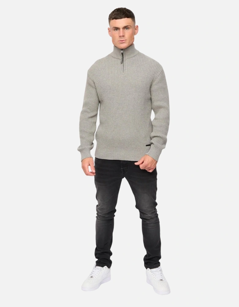 Mens Havaline Knitted Quarter Zip Pullover
