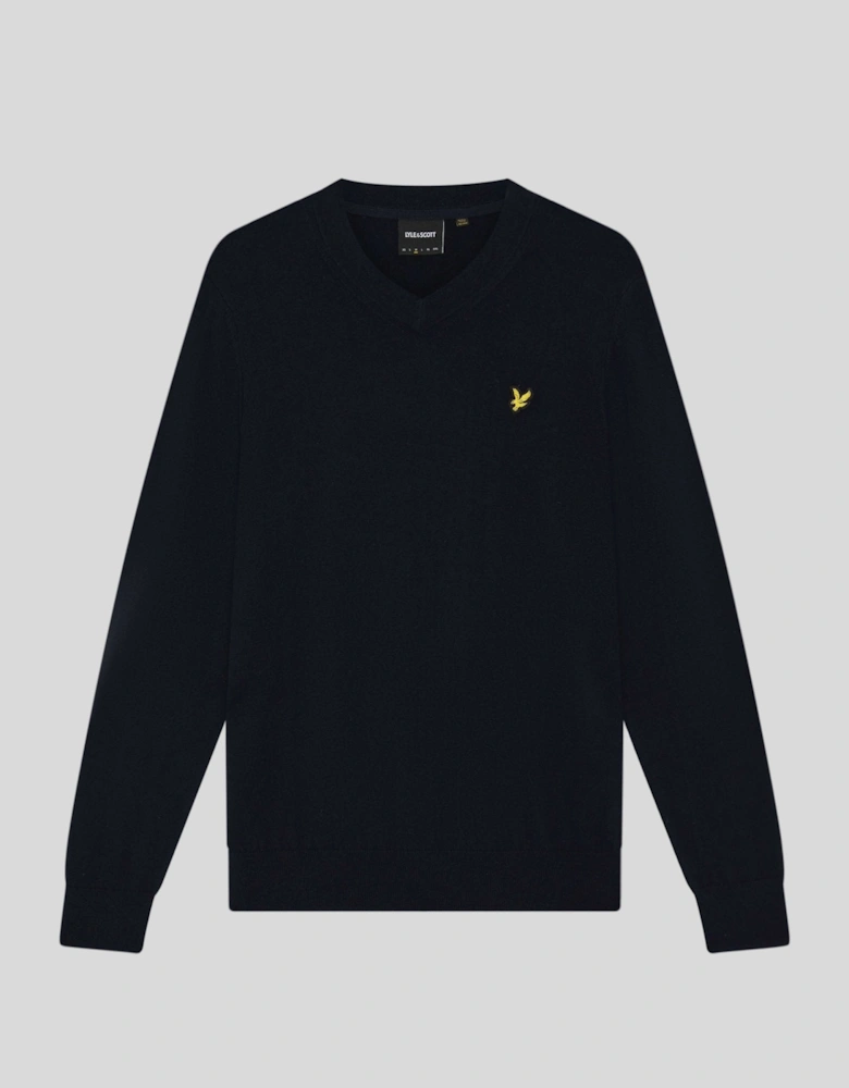 Cotton Merino V Neck Jumper