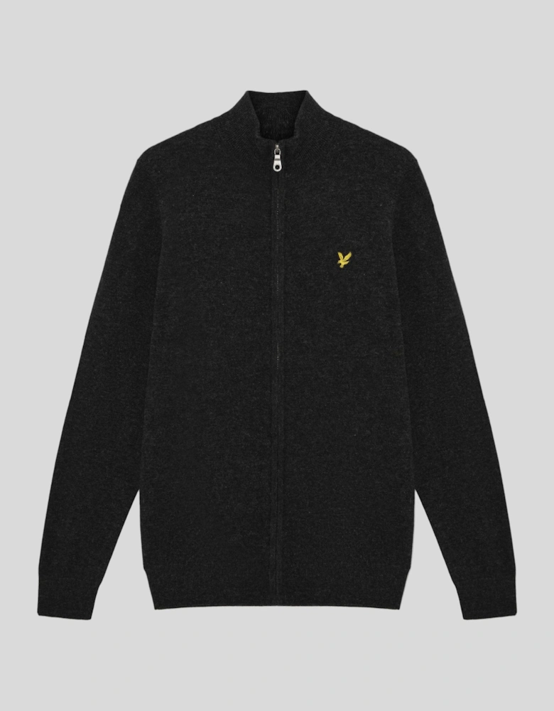 Lambswool Blend Zip Cardigan